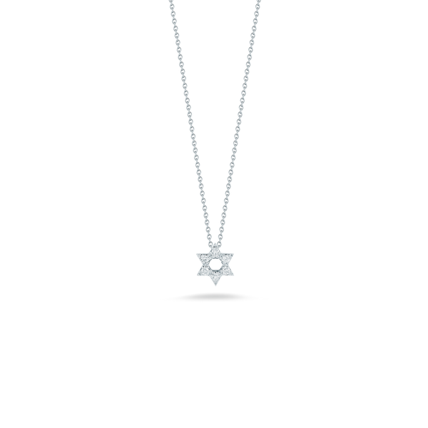 18K White Gold Star of David Pendant With Diamond Little Switzerland