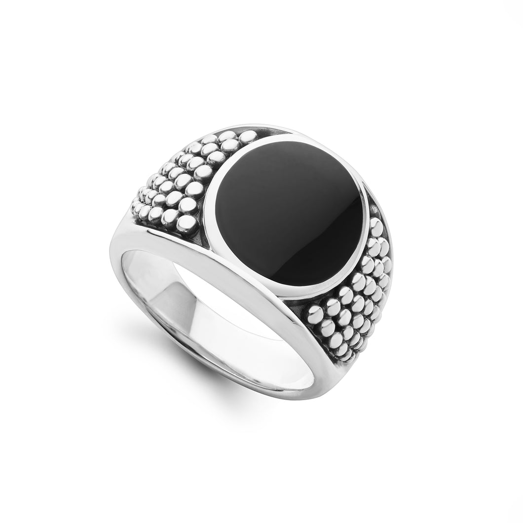 Anthem Black Agate Oval Ring