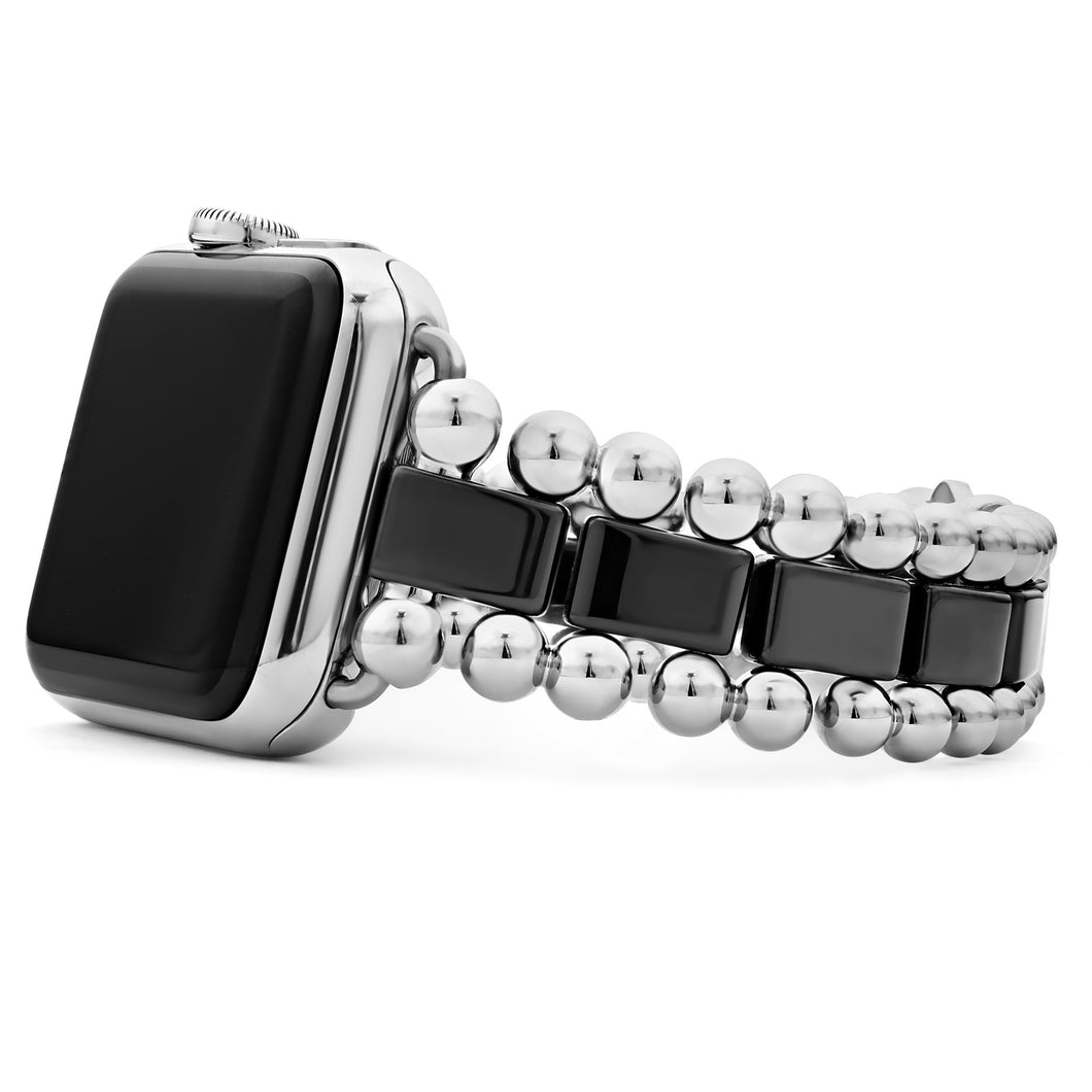 Smart Caviar Matte Black Ceramic and Stainless Steel Bracelet