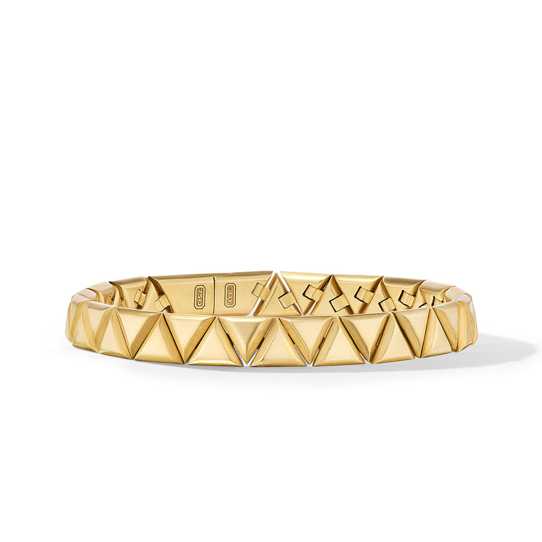 Faceted Link Triangle Bracelet in 18K Yellow Gold, 7.5mm