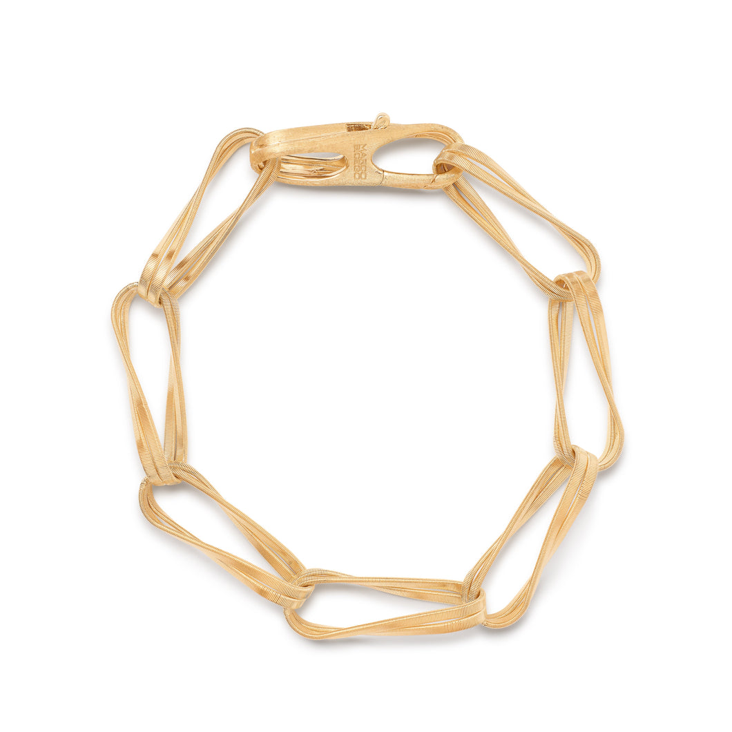 18K Yellow Gold Twisted Double Coil Link Bracelet