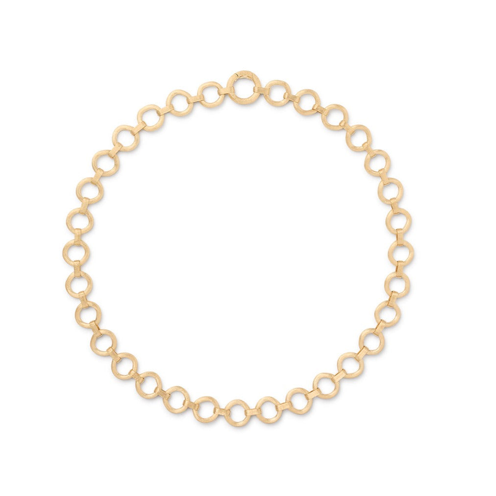 18K Yellow Gold Flat Link Collar Necklace