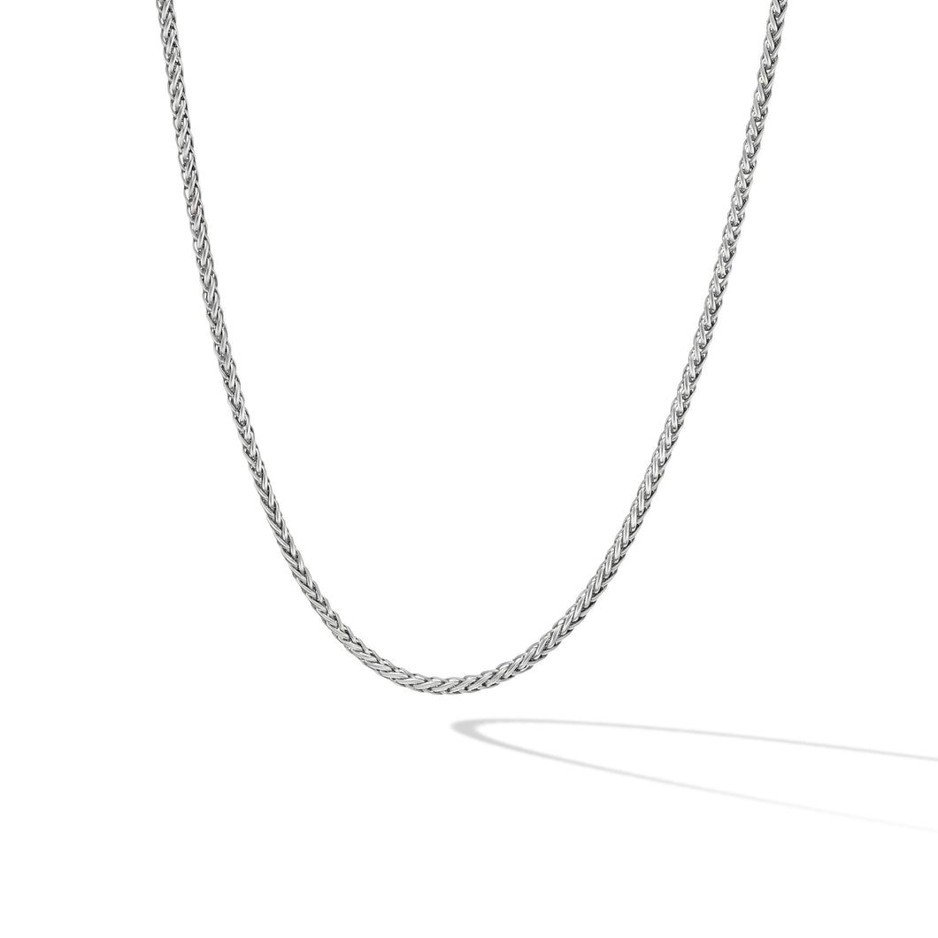 Wheat Chain Necklace in Sterling Silver, 2.5mm