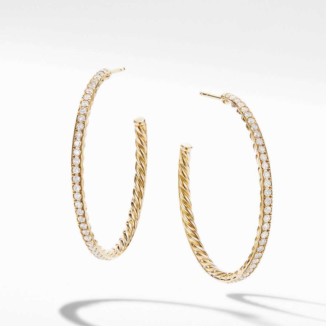 Pave© Hoop Earrings in 18K Yellow Gold with Diamonds