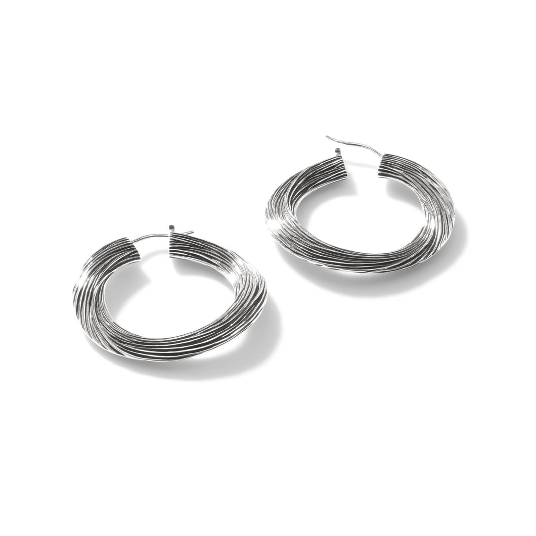 Bamboo 23MM Striated Hoop Earring