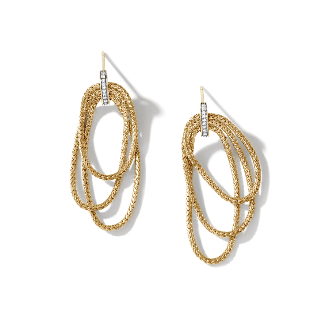 Classic Chain Link Pave Drop Earring