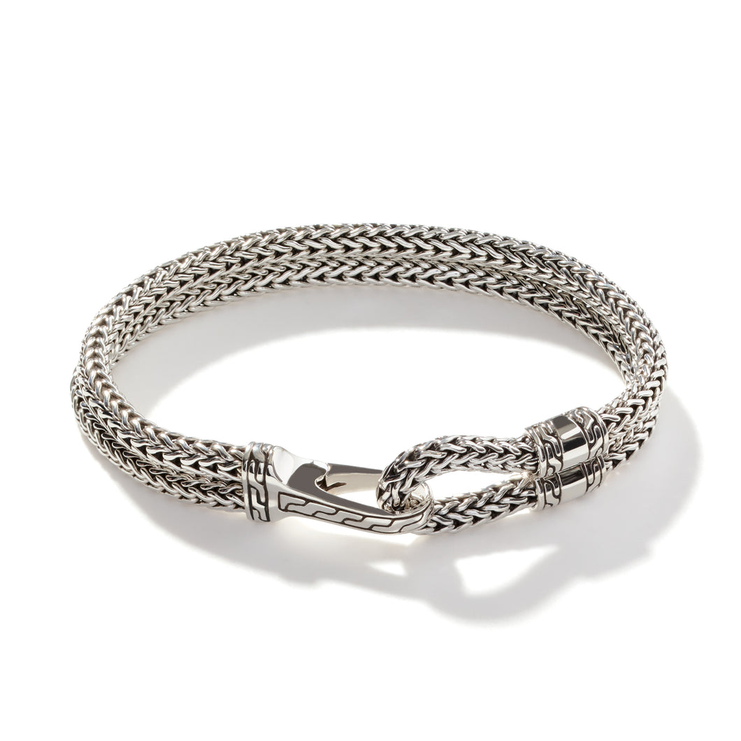 Classic Chain Hook Clasp Bracelet in Silver