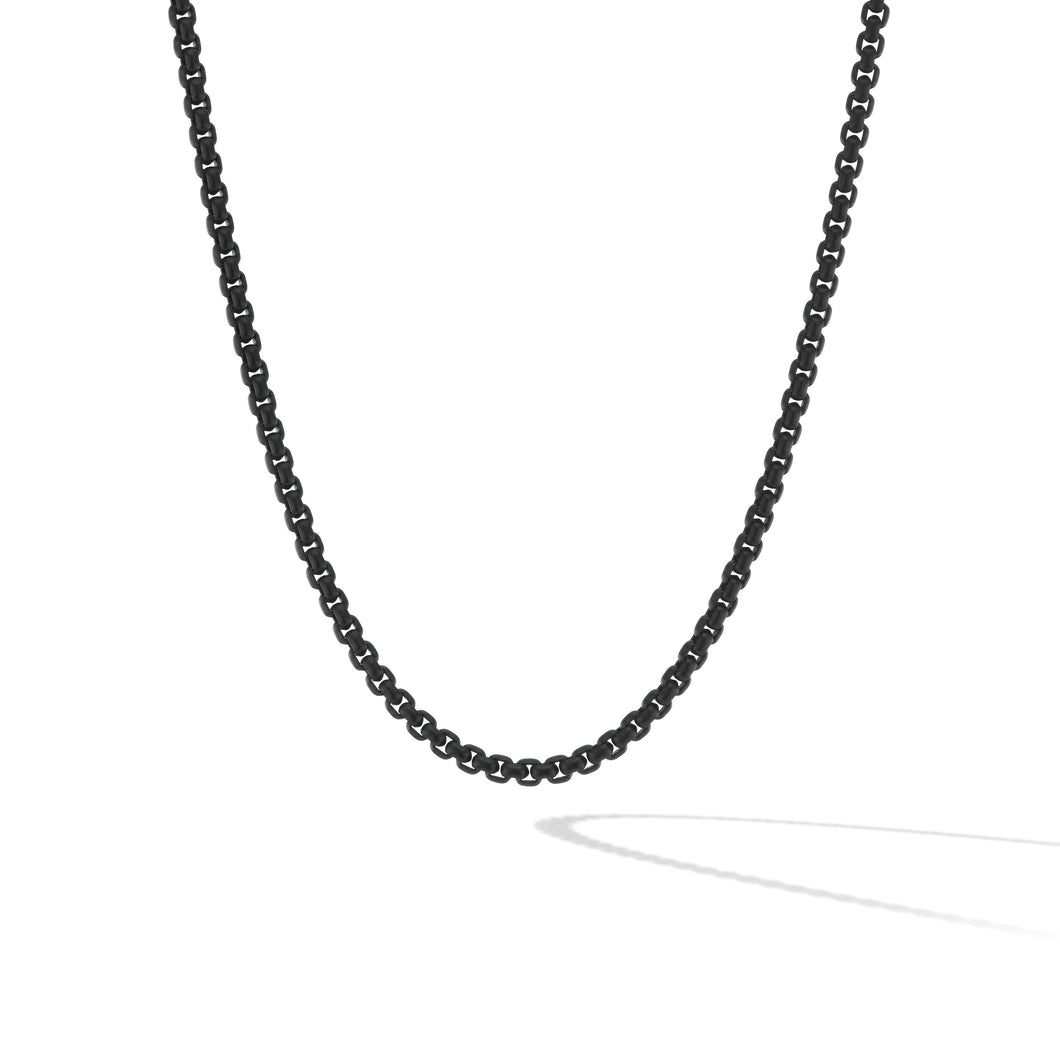 DY Bel Aire Box Chain Necklace in Black with 14K Yellow Gold Accent