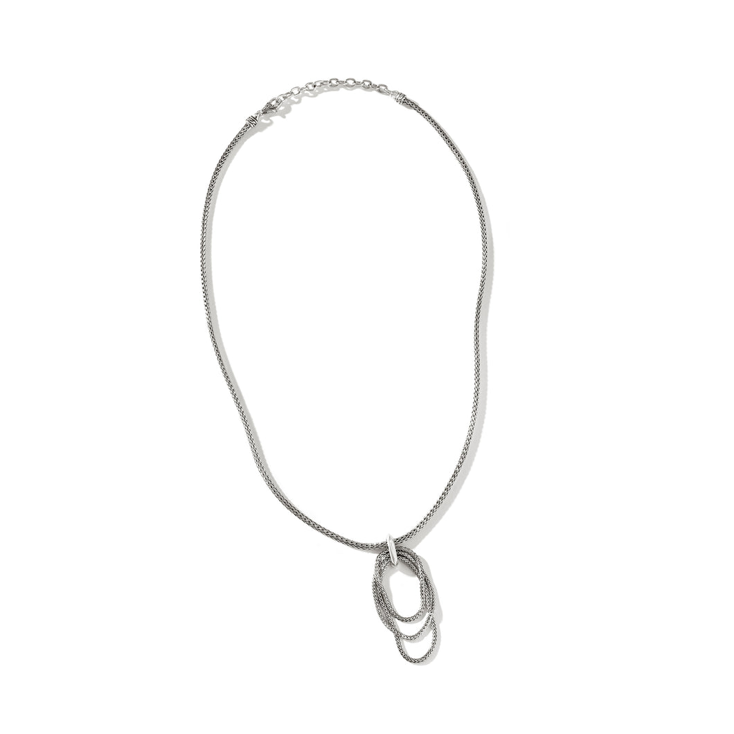 Classic Chain Link Drop Pendant Necklace