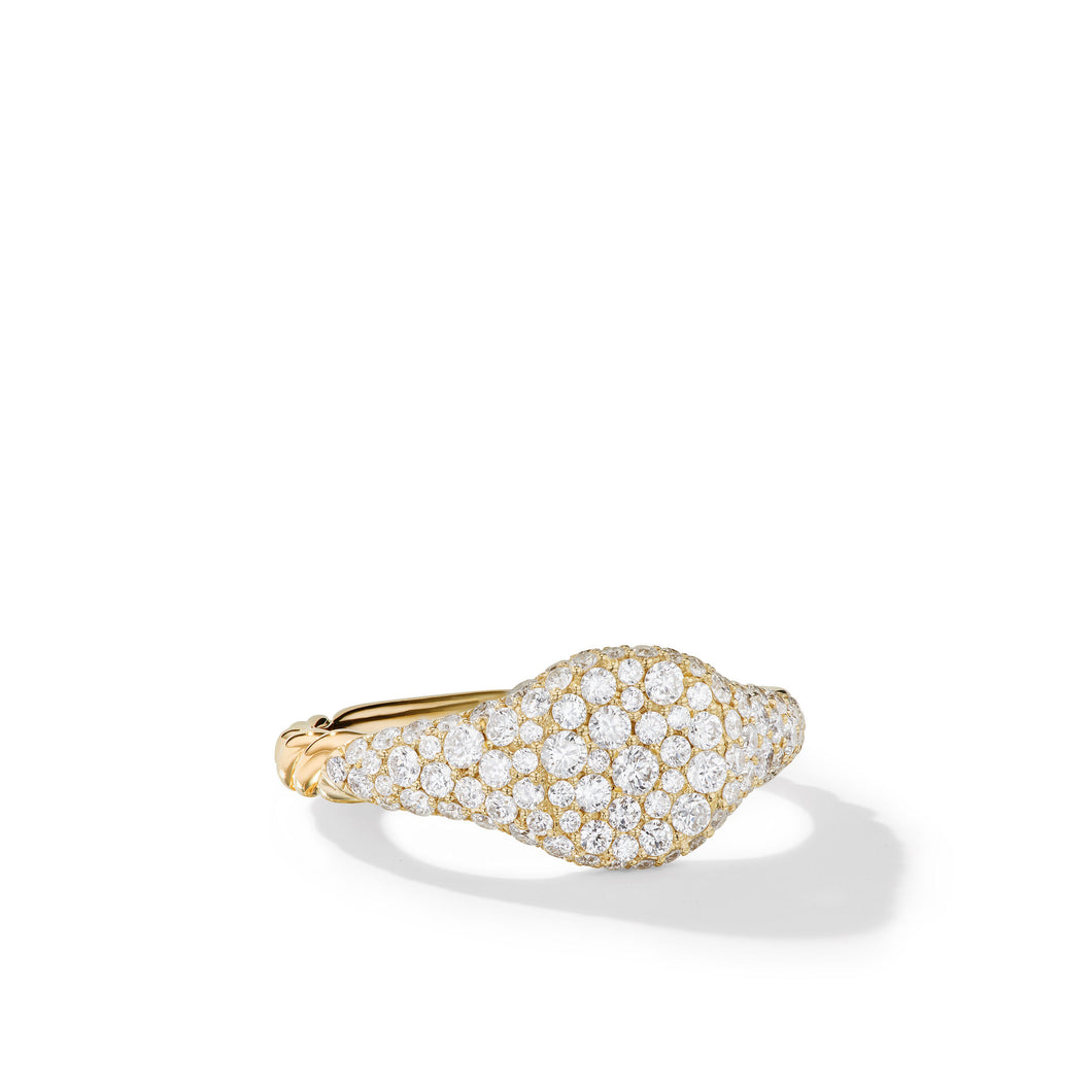 Petite Pave© Pinky Ring in 18K Yellow Gold with Diamonds