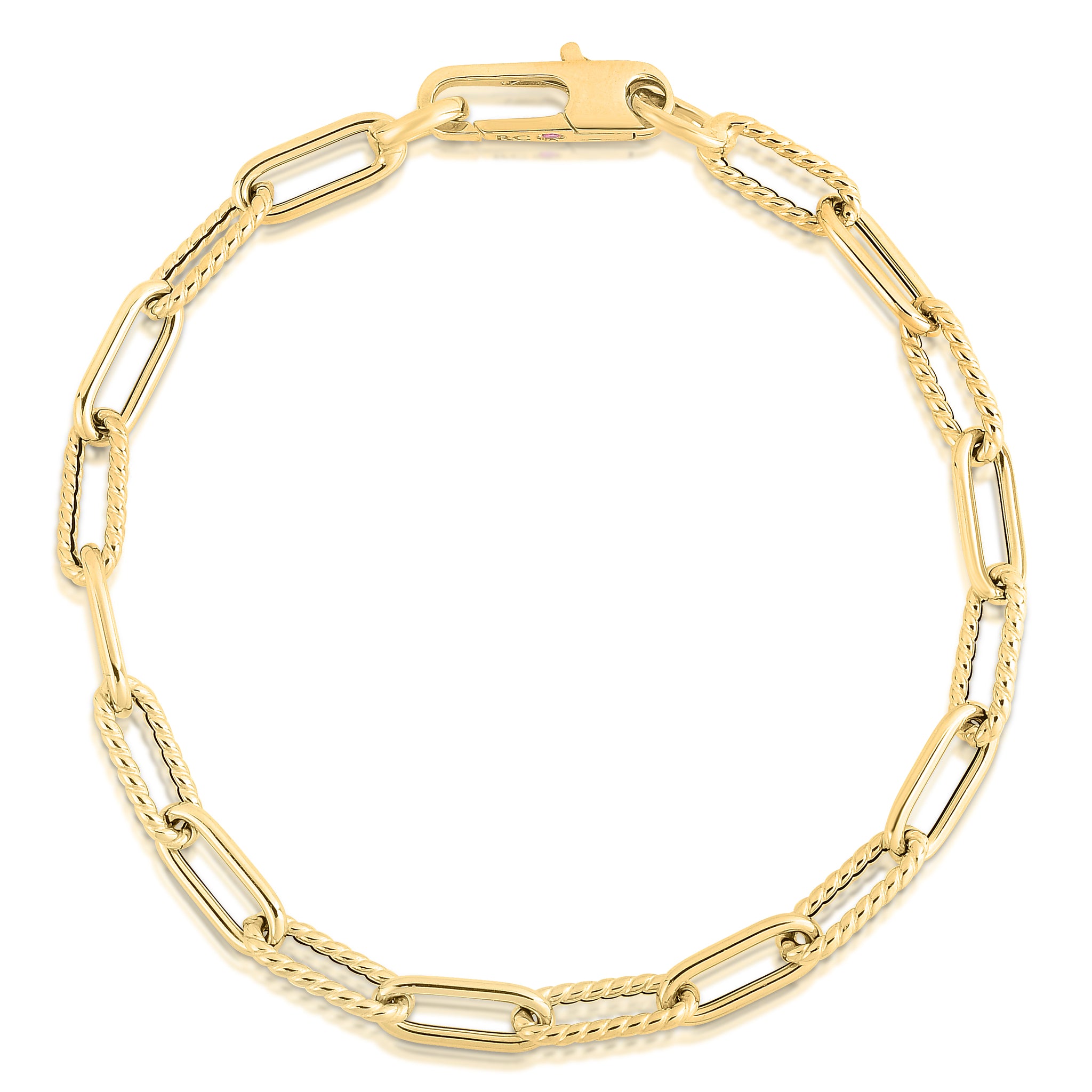 18k solid gold bracelet - purchases paperclip style