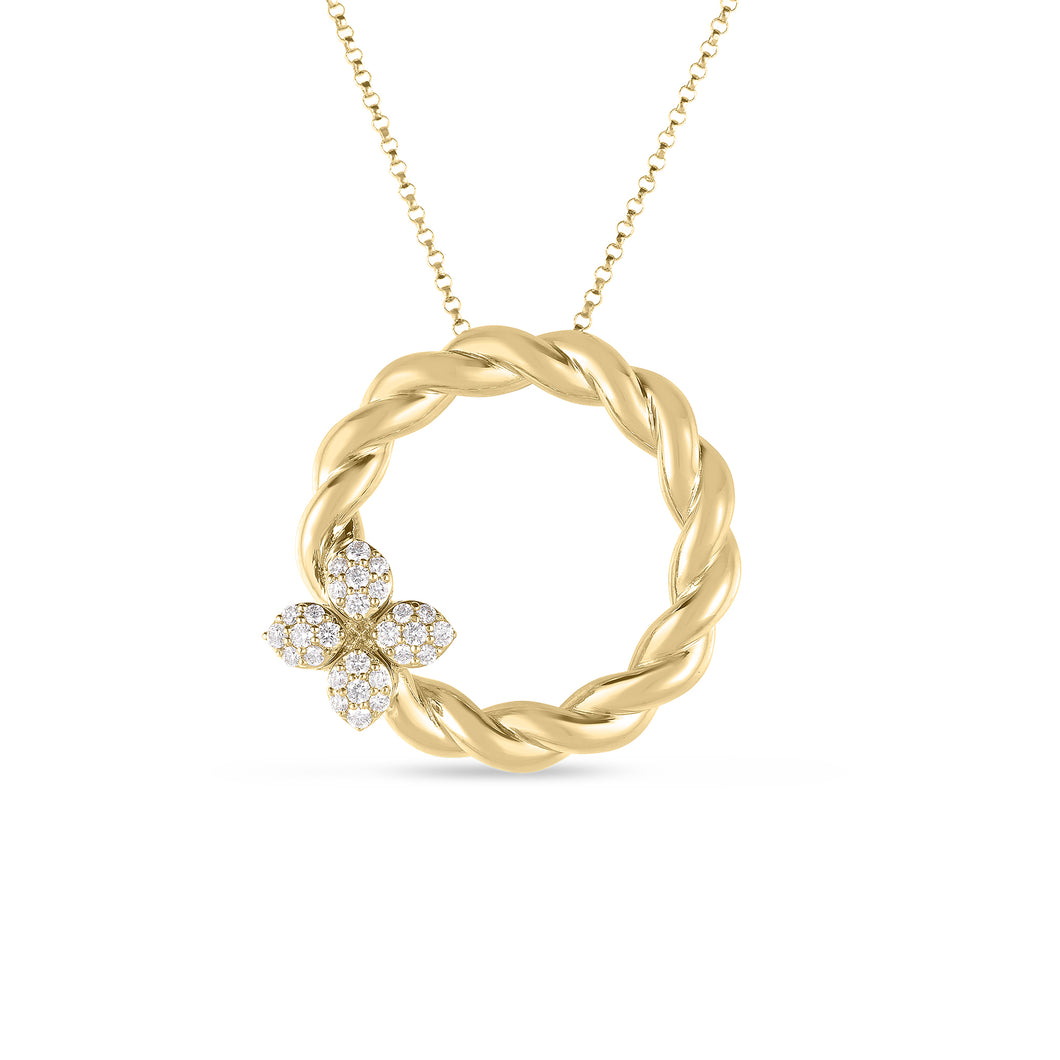 18K Yellow Gold Love In Verona Diamond Twist Necklace