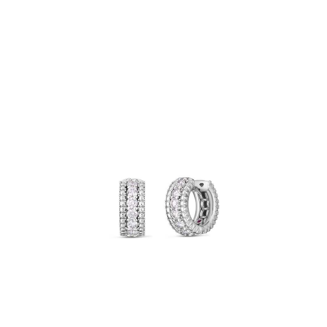 18K White Gold Siena Diamond Huggy Hoop Earrings