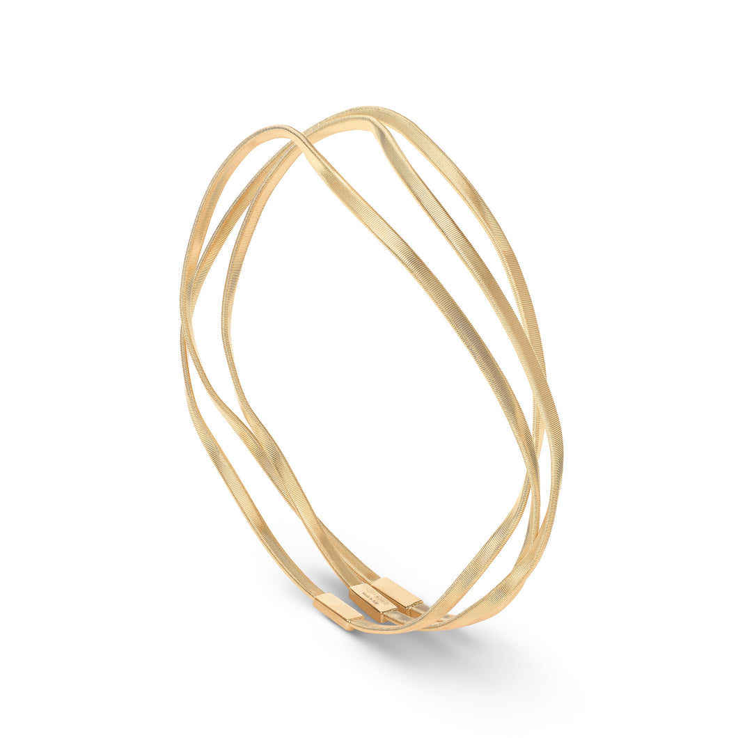 18K Yellow Gold 3-Strand Bangle