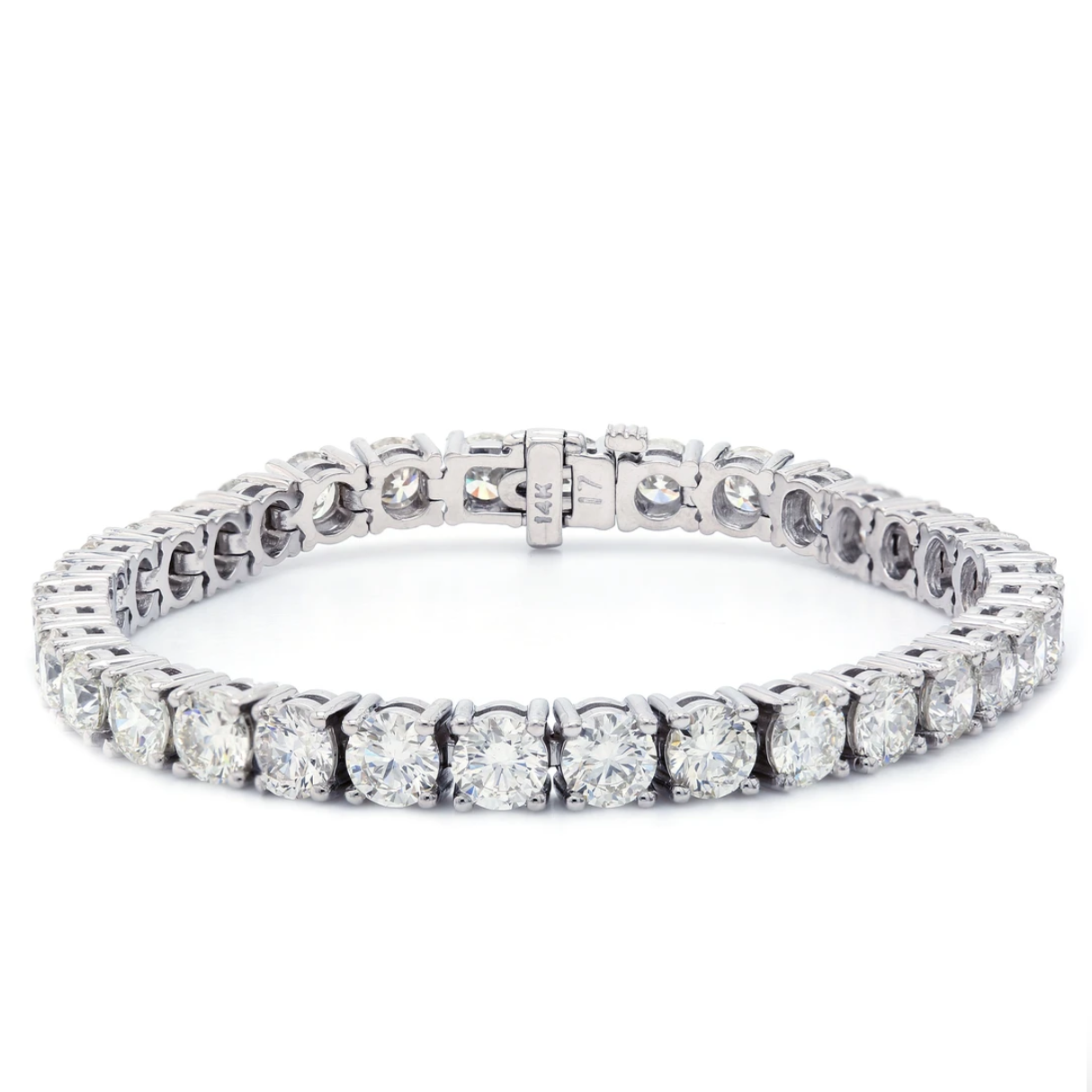 17.00CTTW Lab-Created Diamond Tennis Bracelet in 14K White Gold in 14K ...