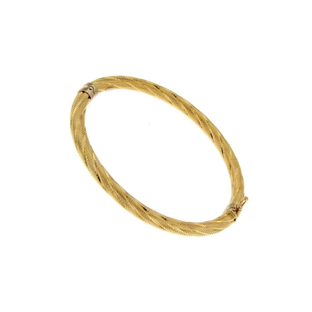 14K Yellow Gold Twisted Design Bangle