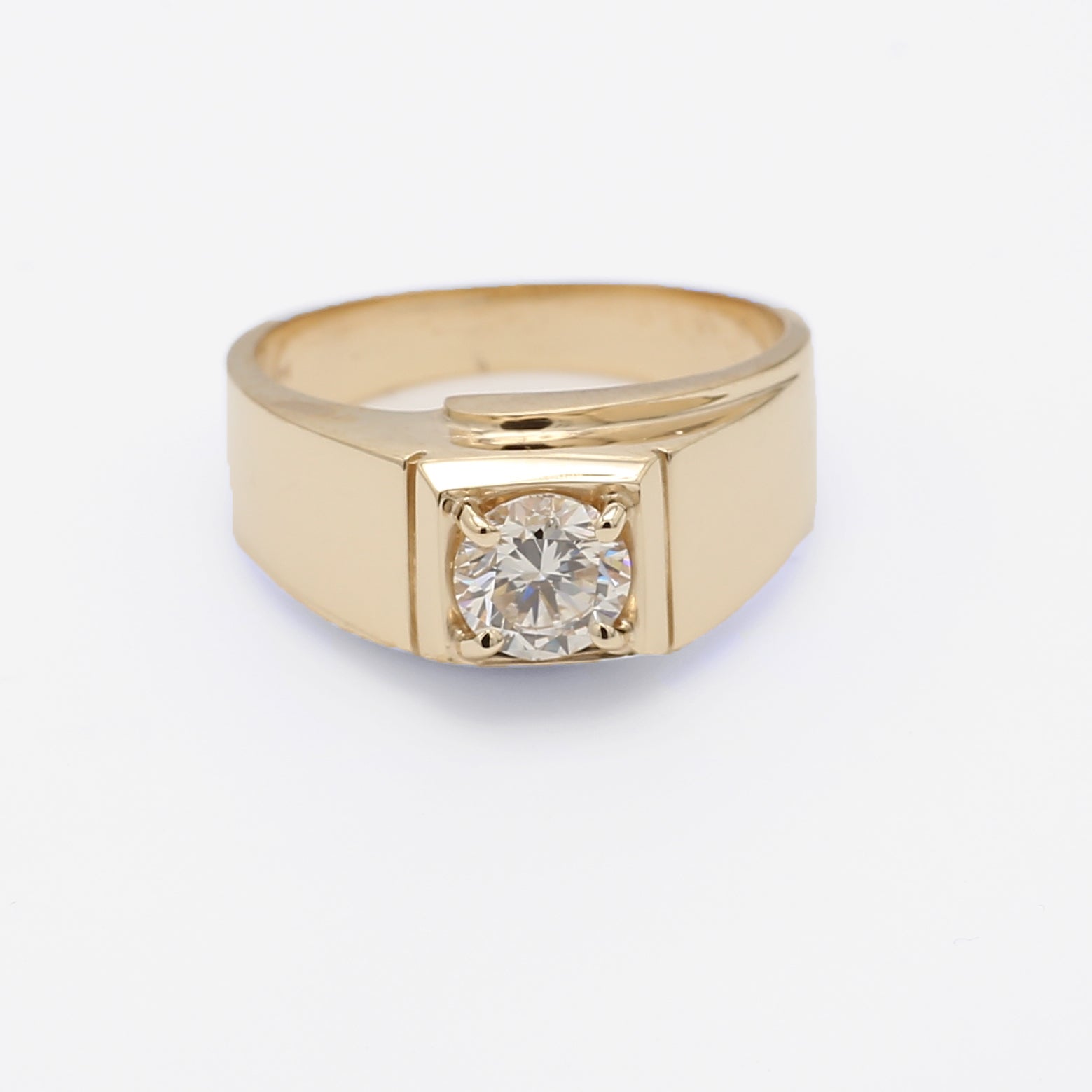 14Kt Yellow Gold Lab Grown Diamond Mens Ring | Lab-Grown Diamonds ...