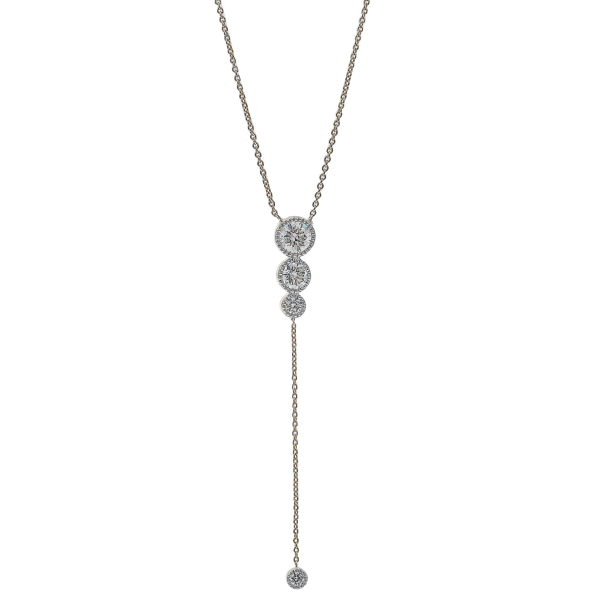 1.00 ctw. Lab-Created Diamond By The Yard Lariat Style Necklace in 14K ...