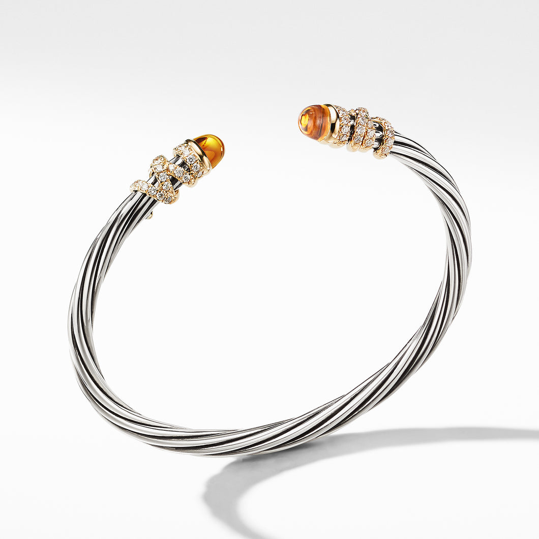 Helena End Station Bracelet with Citrine, Diamonds and 18K Gold, 4mm