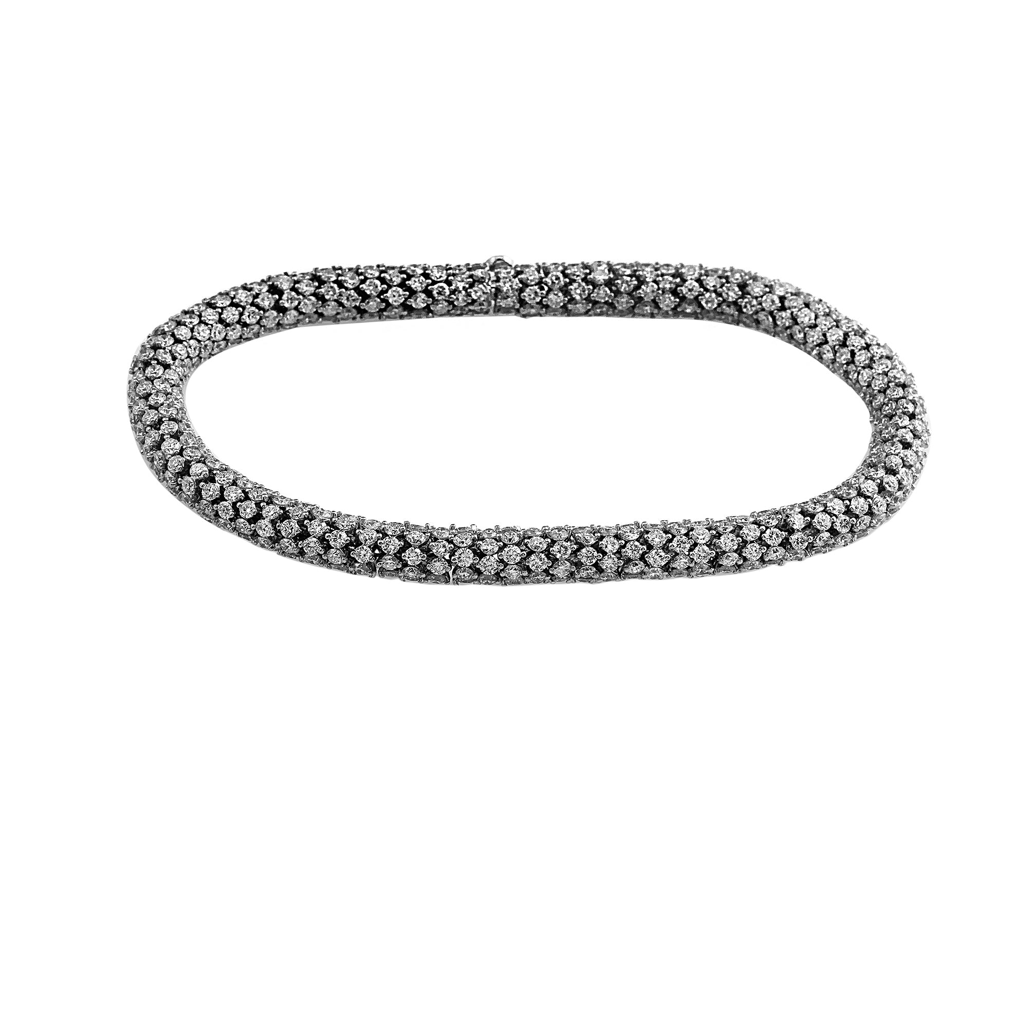 16.75CTTW Lab-Created Diamond Fancy Link Bracelet in 14K White Gold ...
