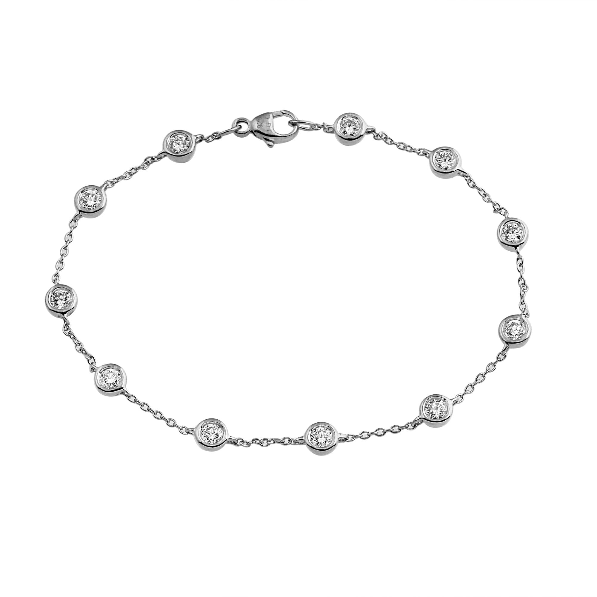 Phoenix Lab-Grown Diamond Station Bracelet - Sterling Silver (1.1 ct ...