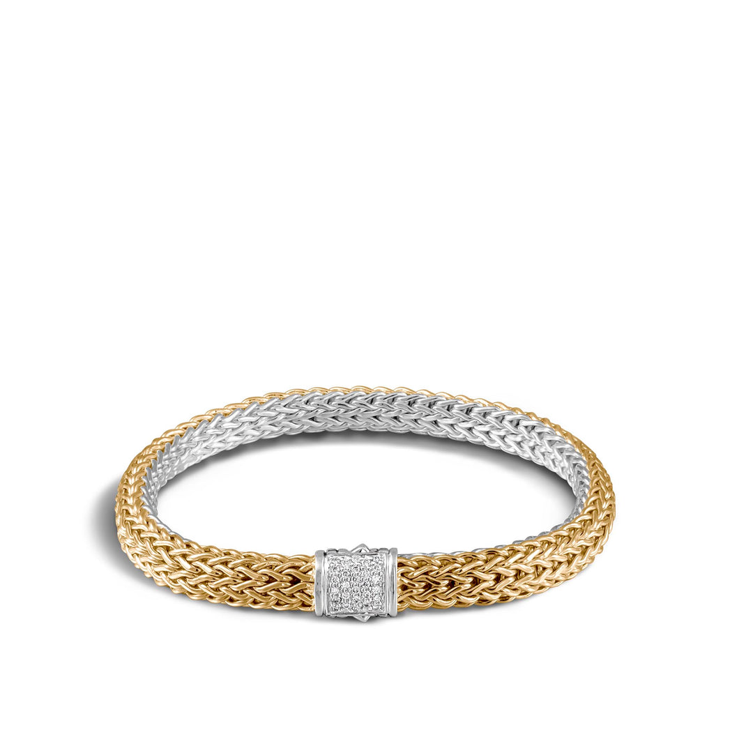 Classic Chain Reversible Bracelet with Diamonds