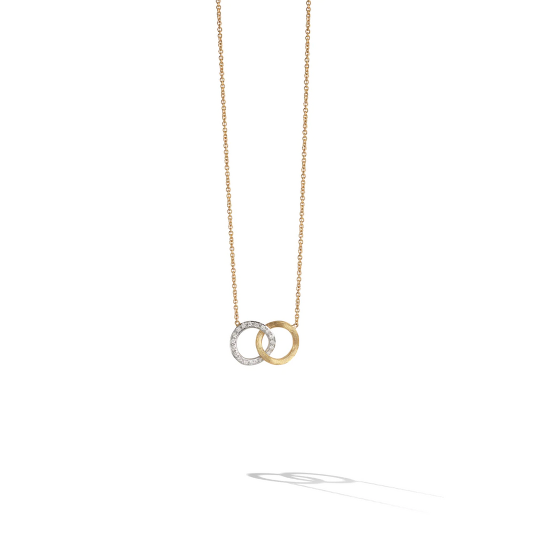 Marco Bicego Jaipur Collection 18K Yellow and White Gold Diamond Circle Link Pendant