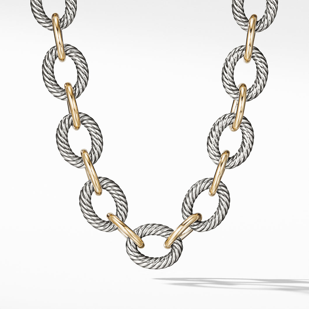 Oval Extra-Large Link Necklace with Gold