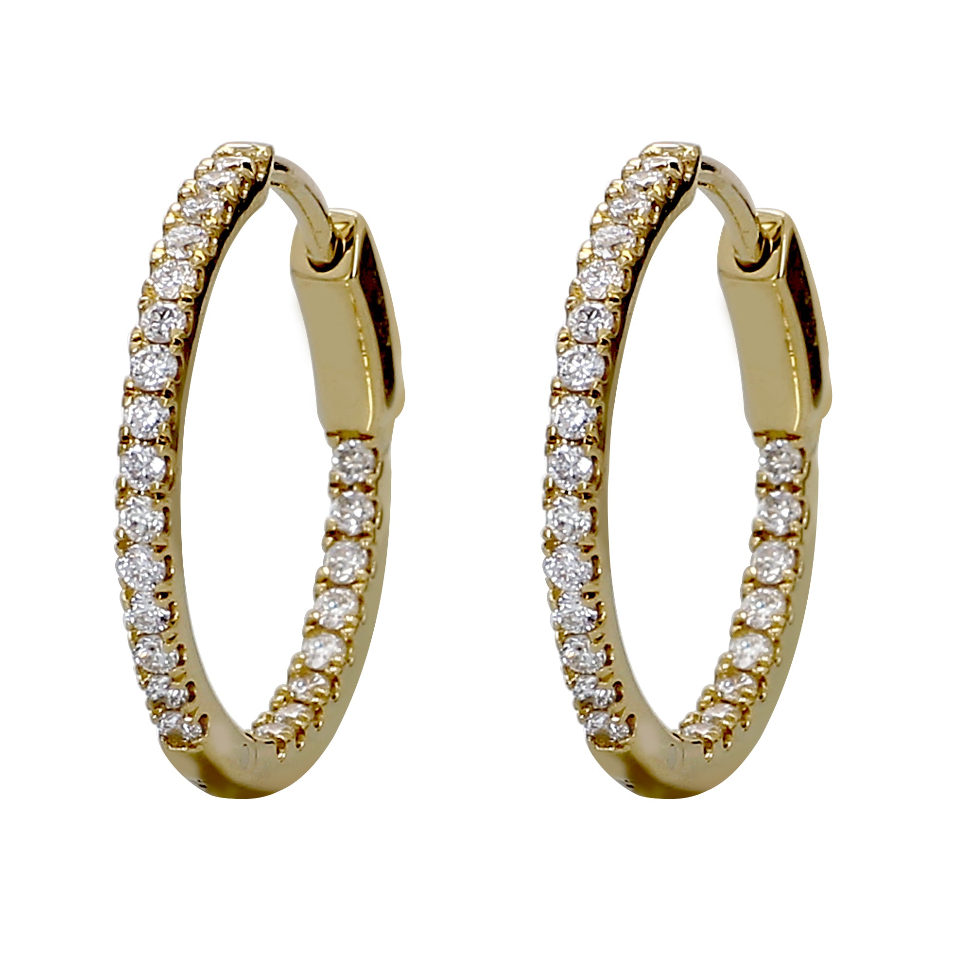 0.50 ctw. Lab-Created Diamond Hoop Earrings in 14K Yellow Gold – Little ...