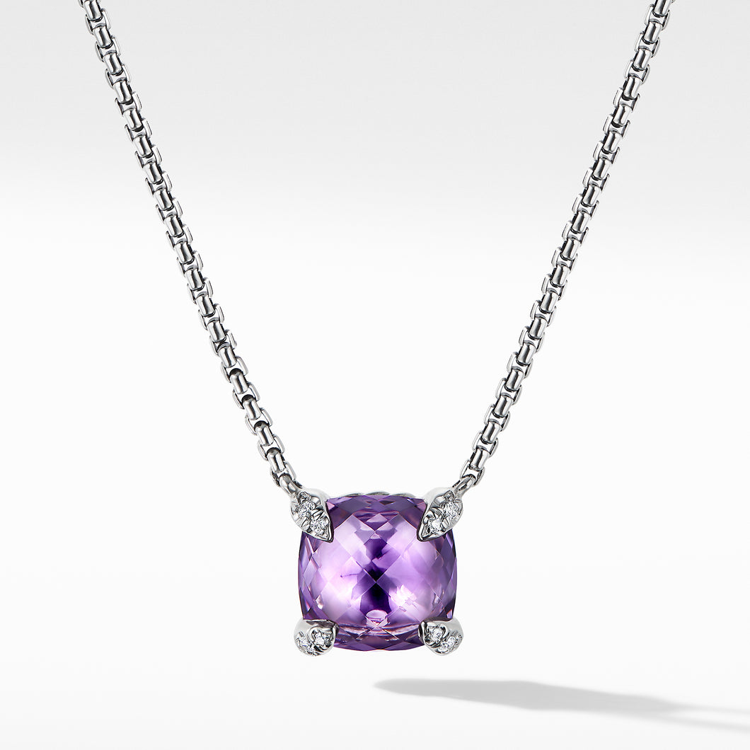 Chatelaine Pendant Necklace with Amethyst and Diamonds