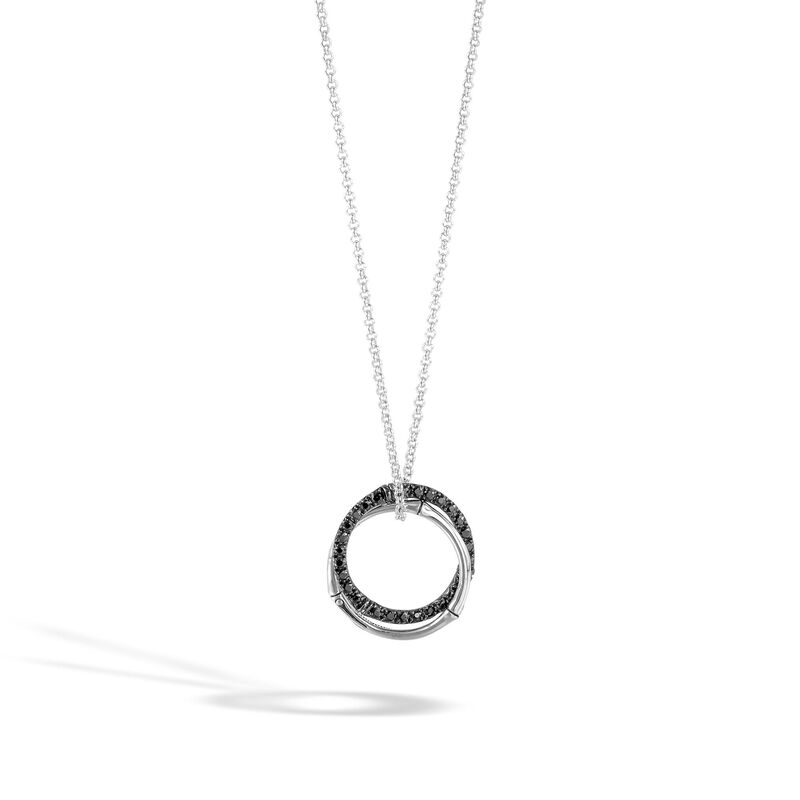 Interlinking Pendant Necklace with Black Sapphire