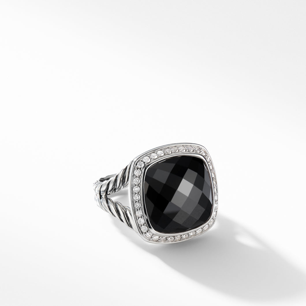 Ring with Black Onyx and Diamonds