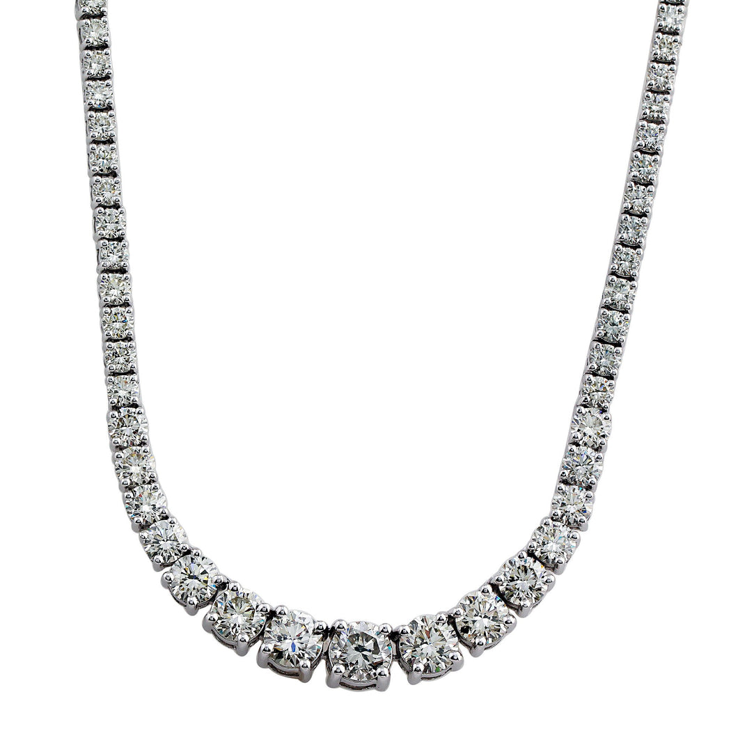 15.25 ctw. 14K Gold Diamond Riviera Tennis Necklace 17.5